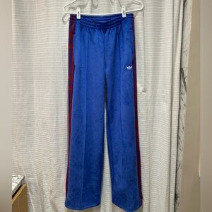 Adidas Wide Leg Blue Suede Sweatpants Size: Small
